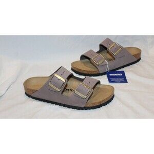 Birkenstock Women's Arizona Big Buckle Leather Sandals Faded Purple NARROW EU 41
